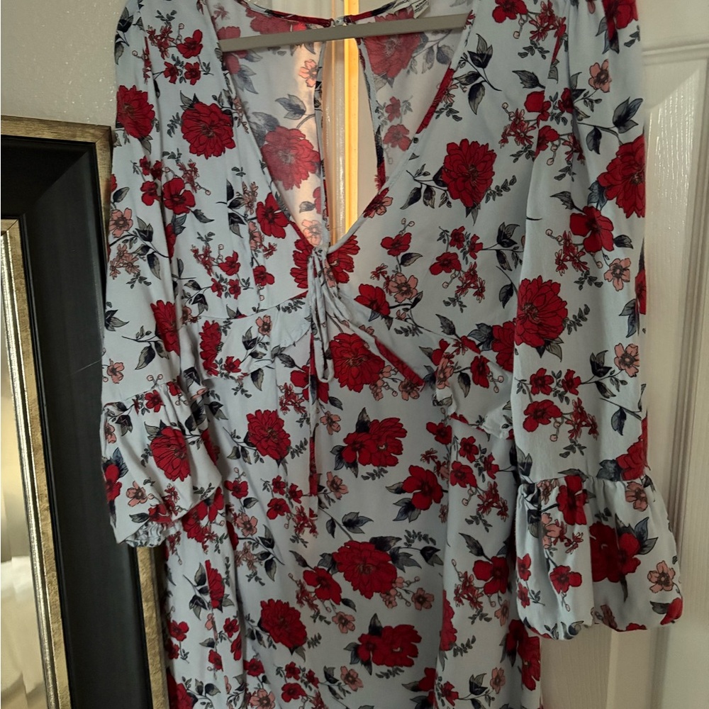 American Eagle Outfitters Red Floral Top